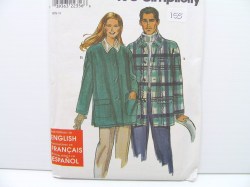 8461 UNISEX COLLAR BUTTON POCKET JACKET EASY PATTERN XS-XL